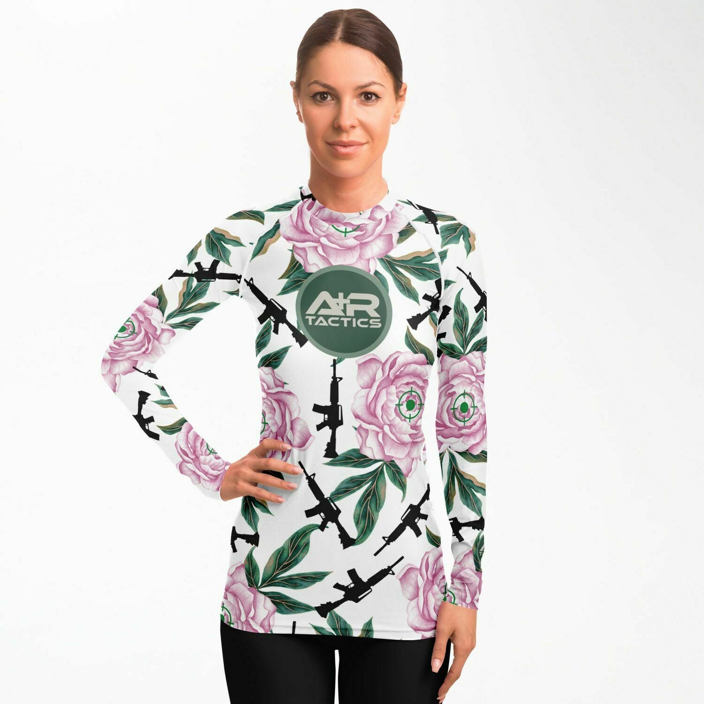 Peonies and Rifles Womens Rashguard