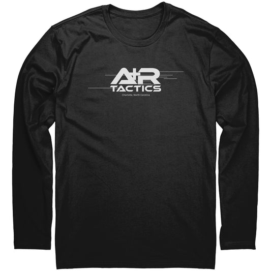 A+R Tactics Lined Logo Long Sleeve Tee, White Print