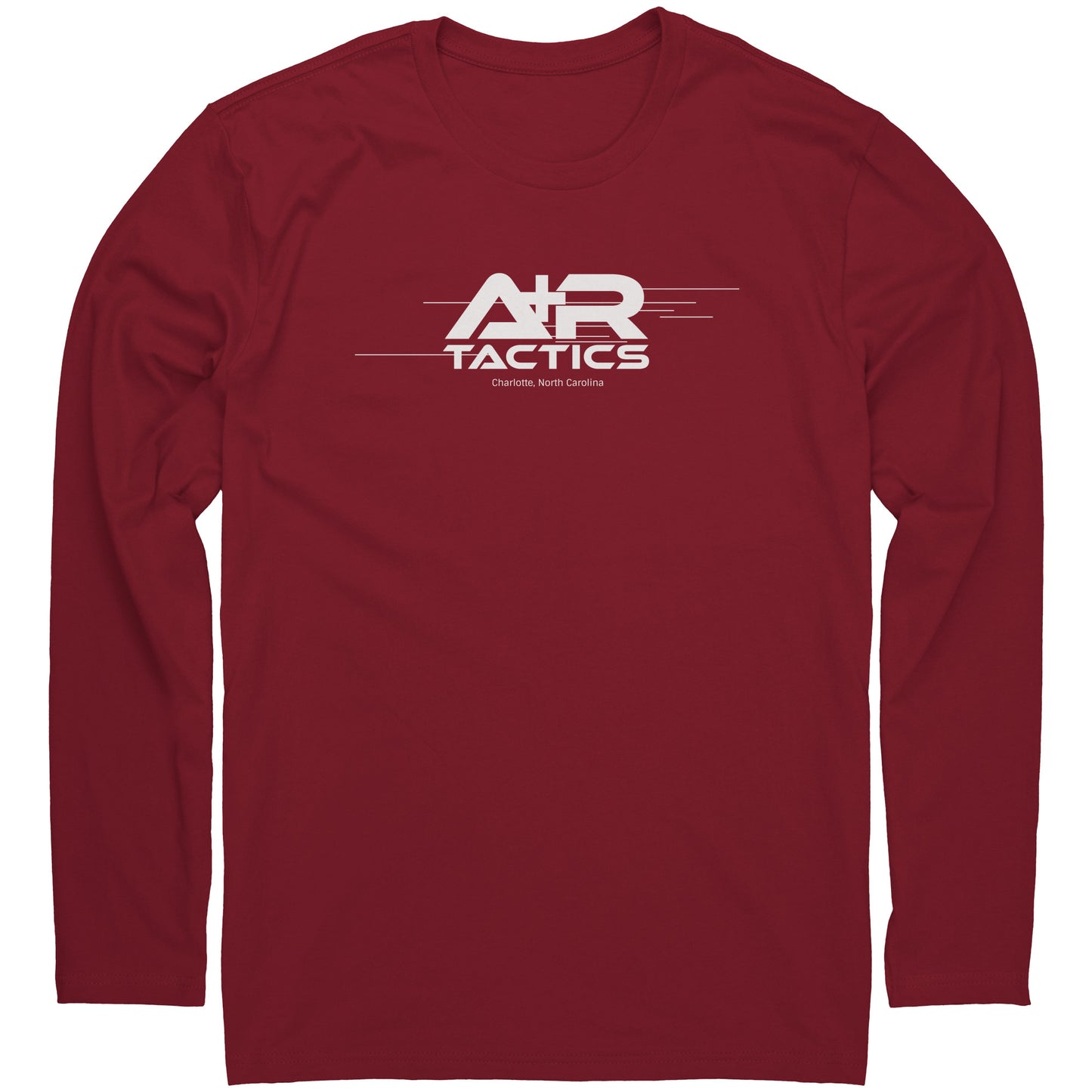A+R Tactics Lined Logo Long Sleeve Tee, White Print