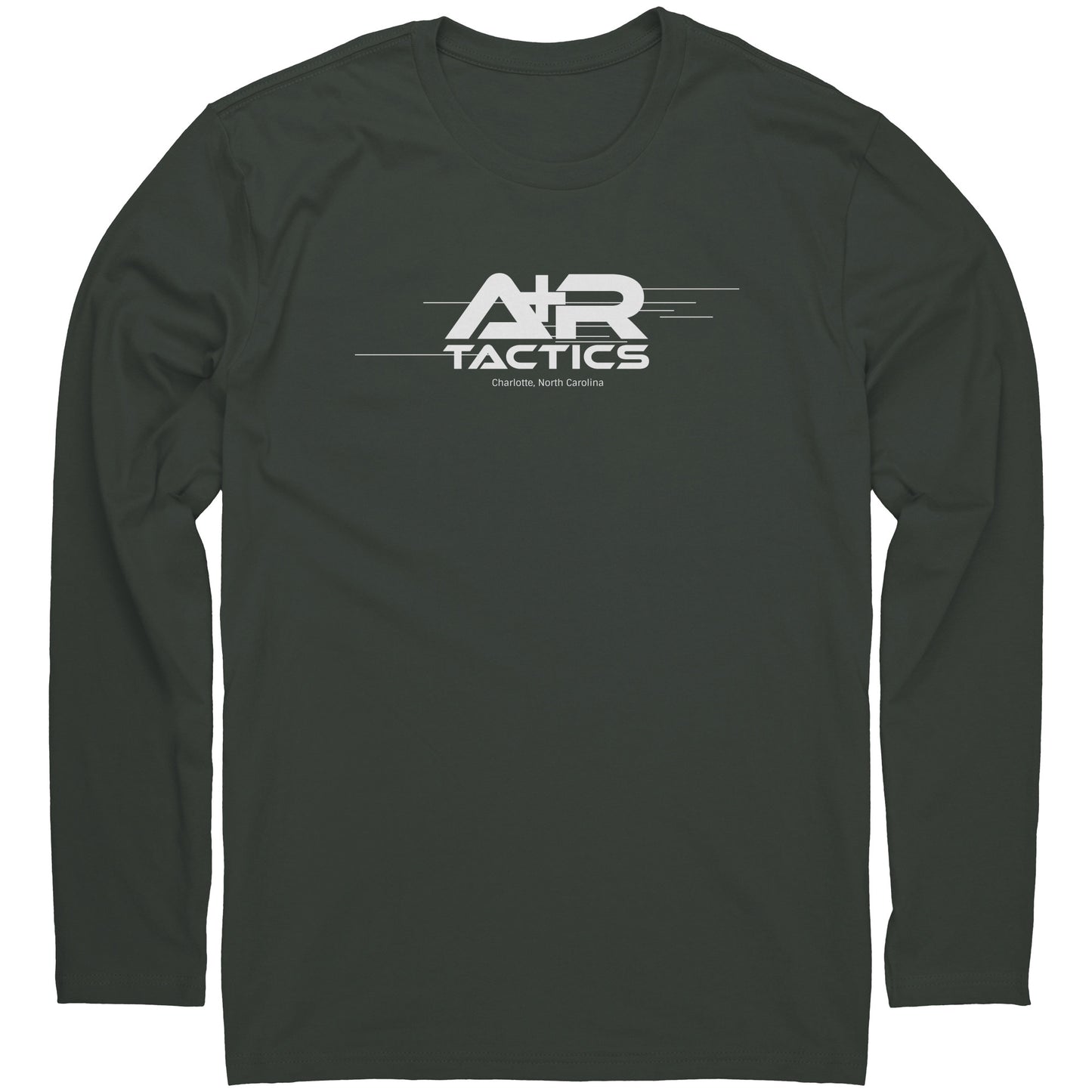 A+R Tactics Lined Logo Long Sleeve Tee, White Print