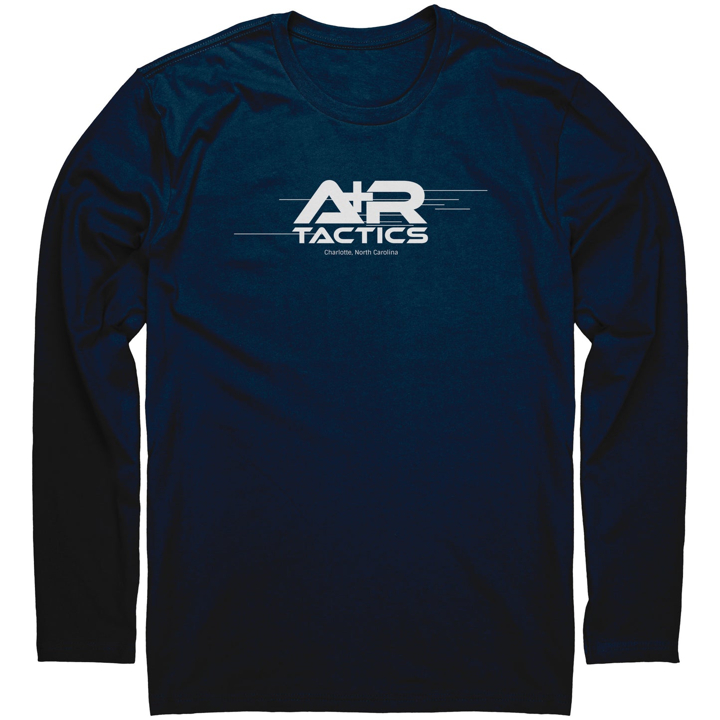 A+R Tactics Lined Logo Long Sleeve Tee, White Print