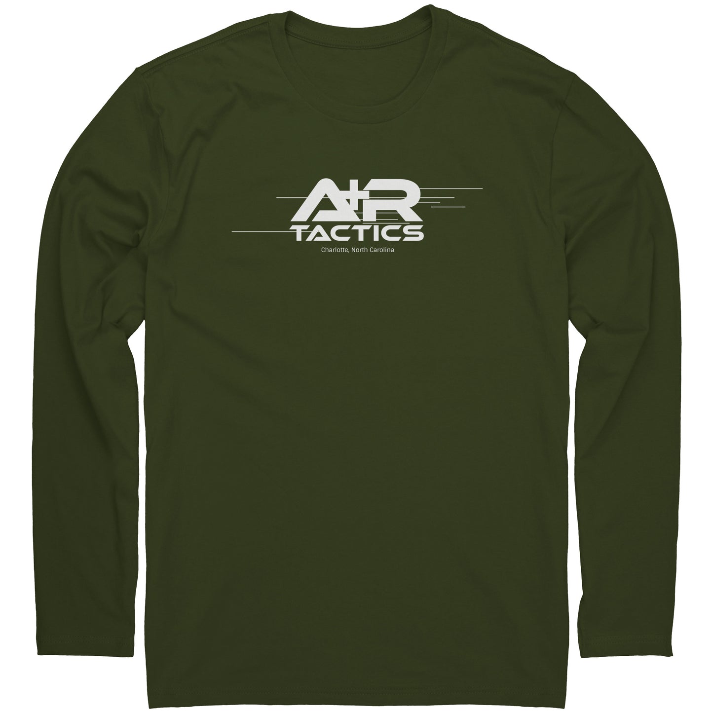 A+R Tactics Lined Logo Long Sleeve Tee, White Print