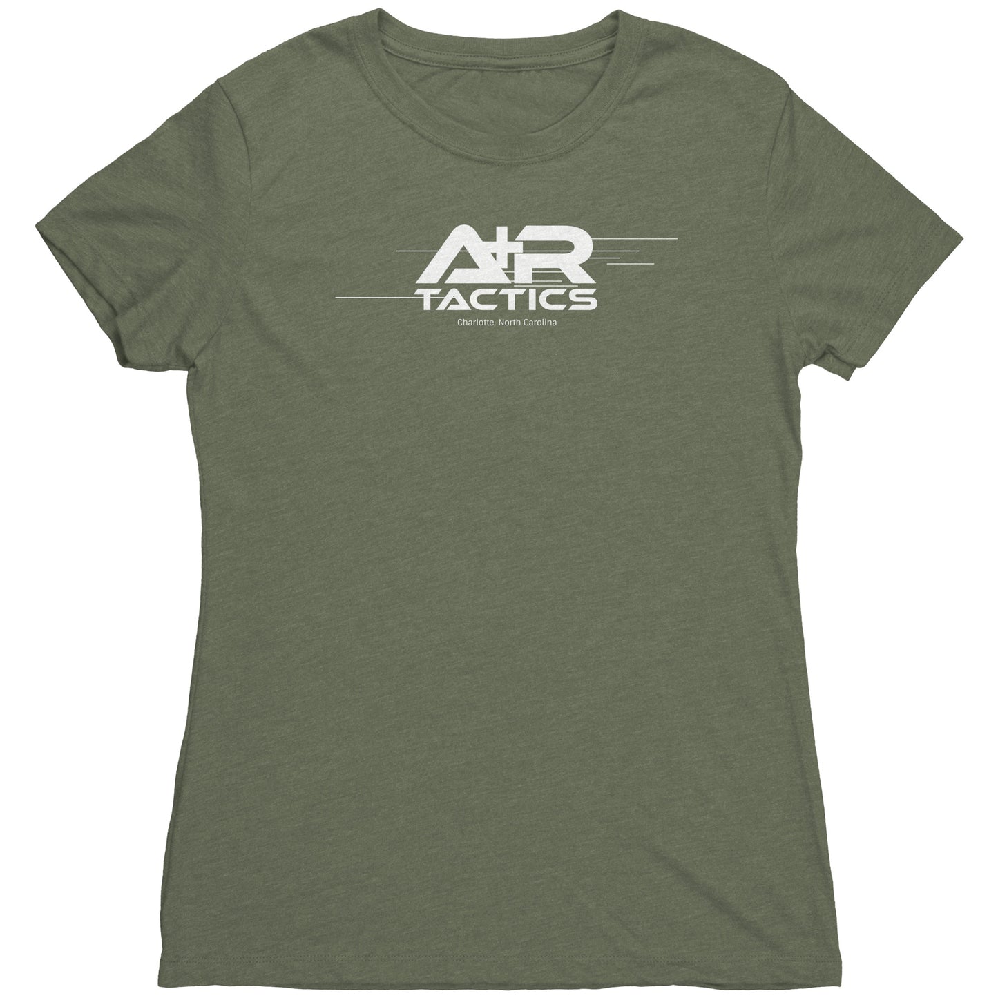 A+R Tactics Lined Logo Womens Tee, White Print