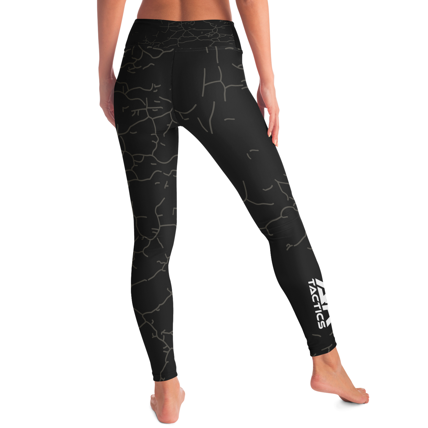 A+R Tactics Logo Womens Premium Yoga Leggings, Cracked