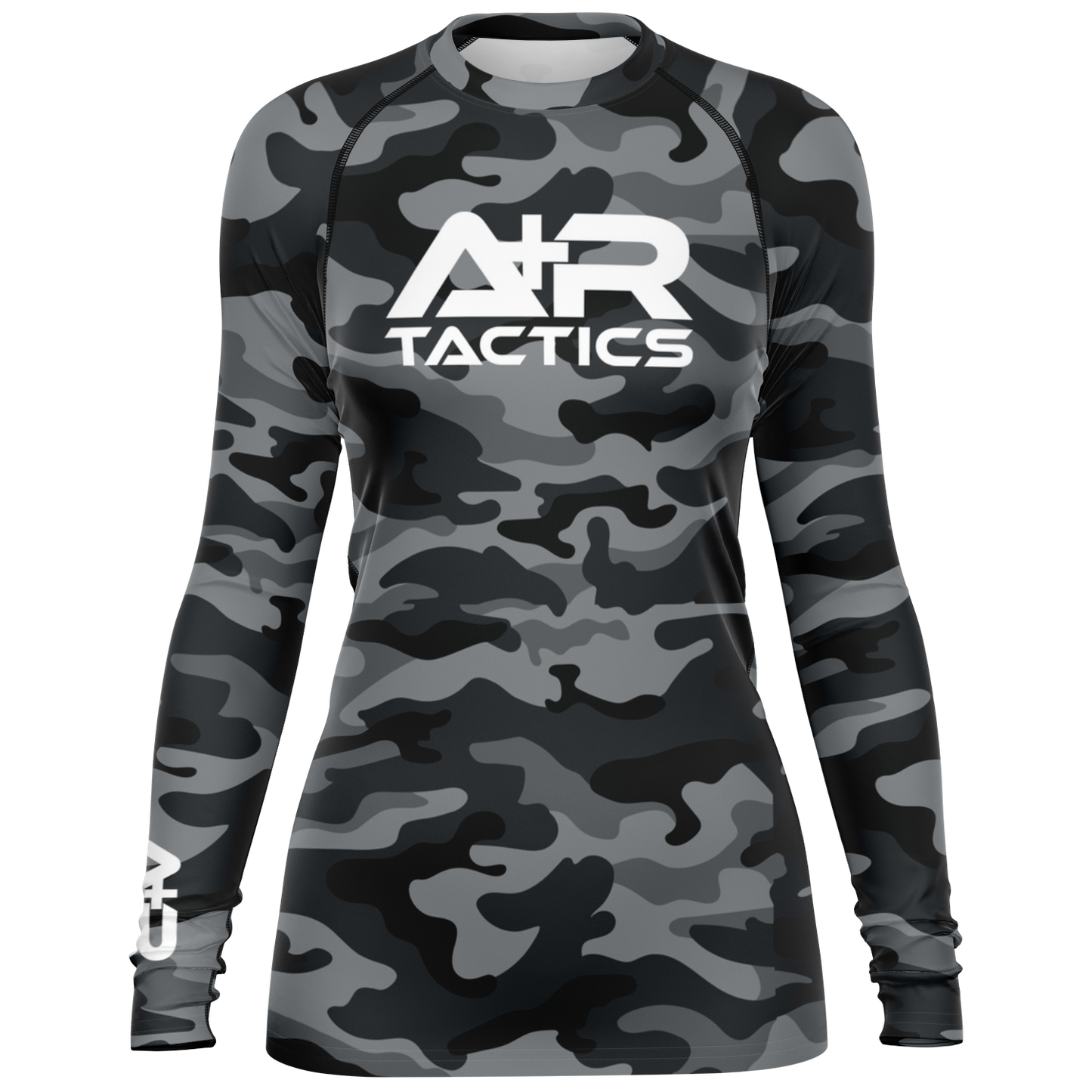 A+R Tactics Logo Womens Rashguard, Black Multicam