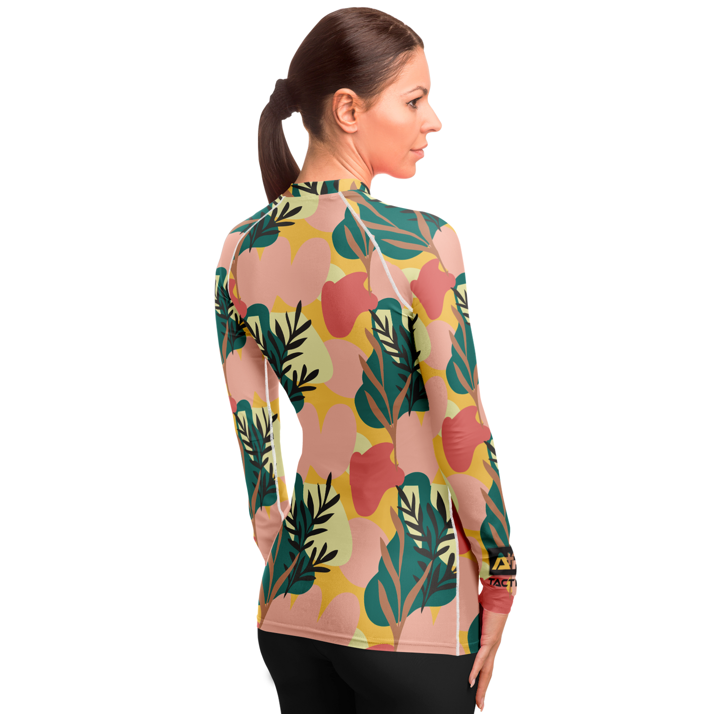 A+R Tactics Logo Womens Rashguard, Blush Floral