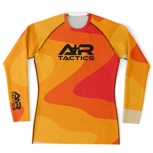 A+R Tactics Logo Mens Rashguard, Retro Flame