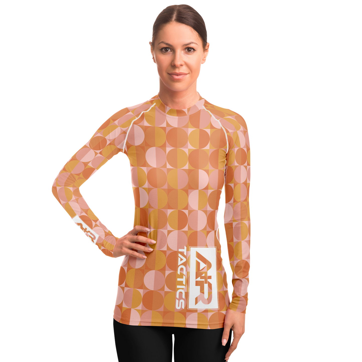A+R Tactics Logo Womens Rashguard, Retro Circles