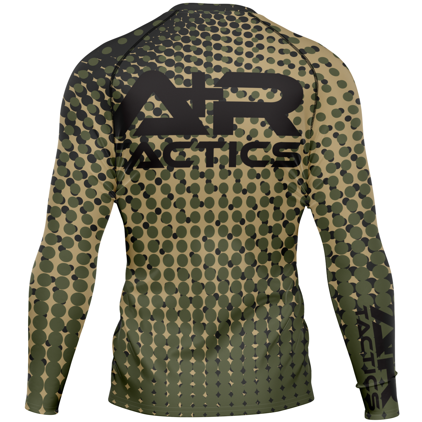 A+R Tactics Logo Mens Rashguard, Green Abstract