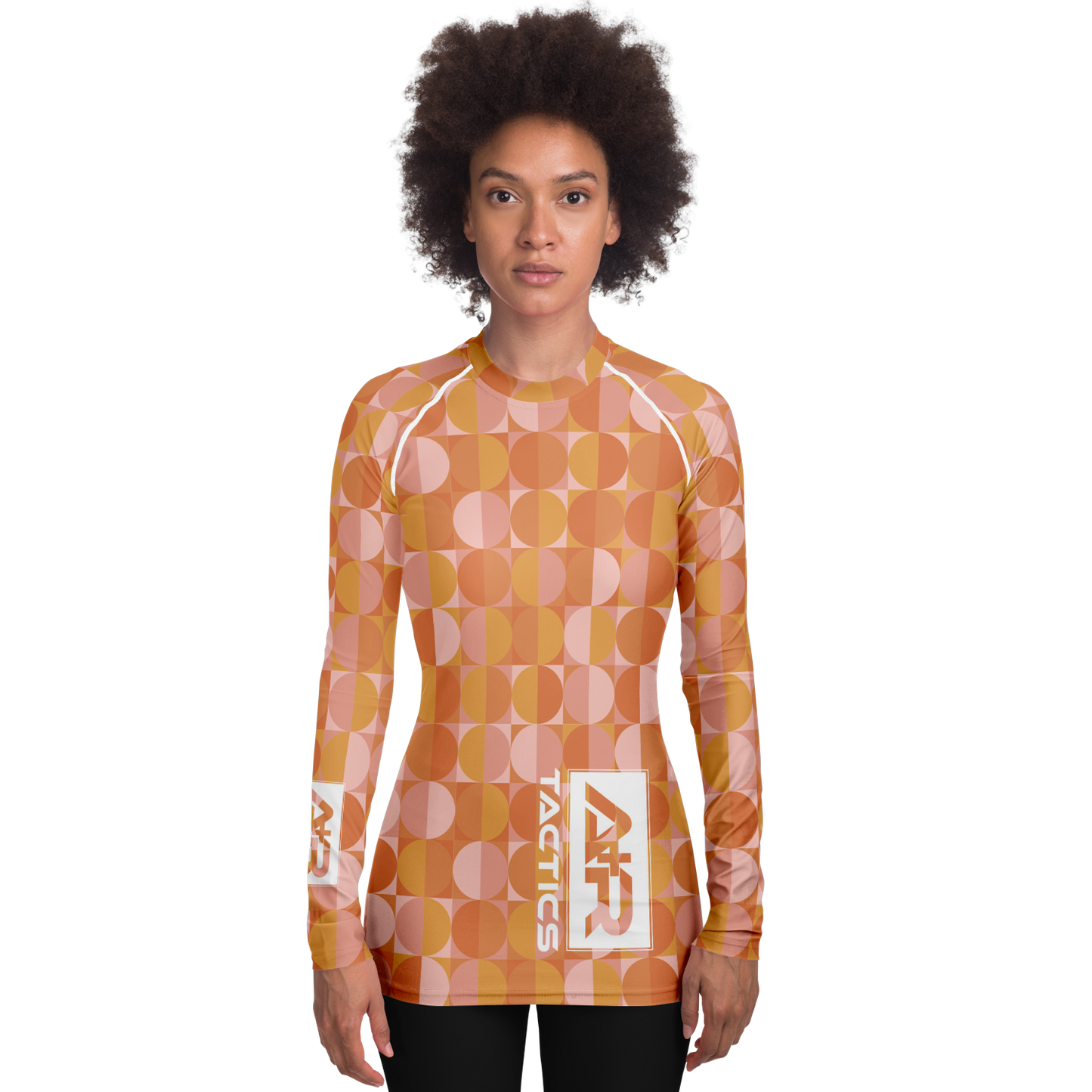 A+R Tactics Logo Womens Rashguard, Retro Circles