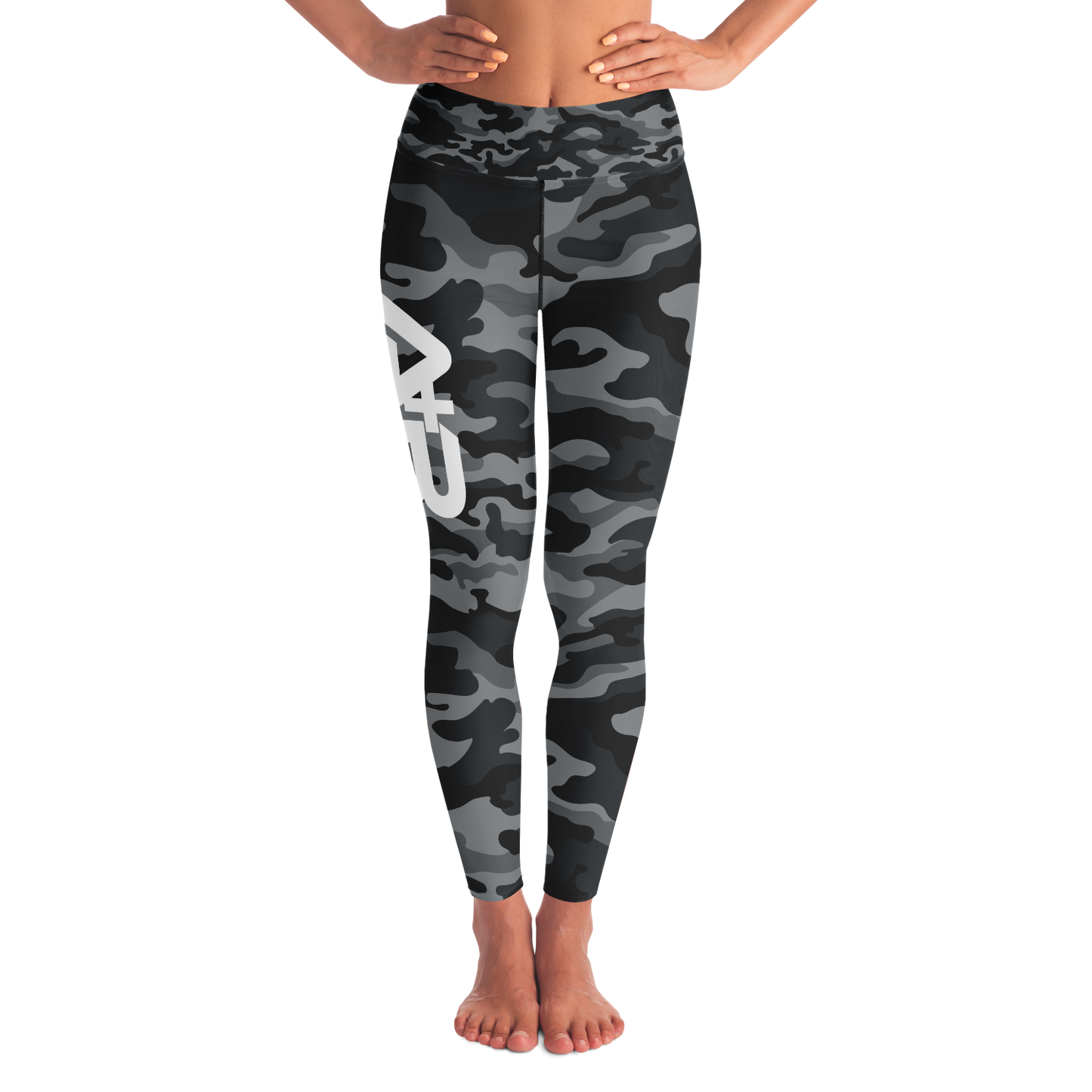 A+R Tactics Logo Womens Premium Leggings, Black Multicam