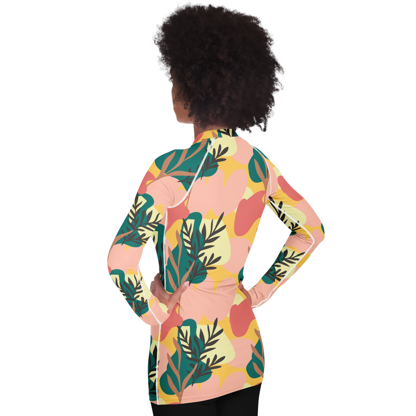 A+R Tactics Logo Womens Rashguard, Blush Floral