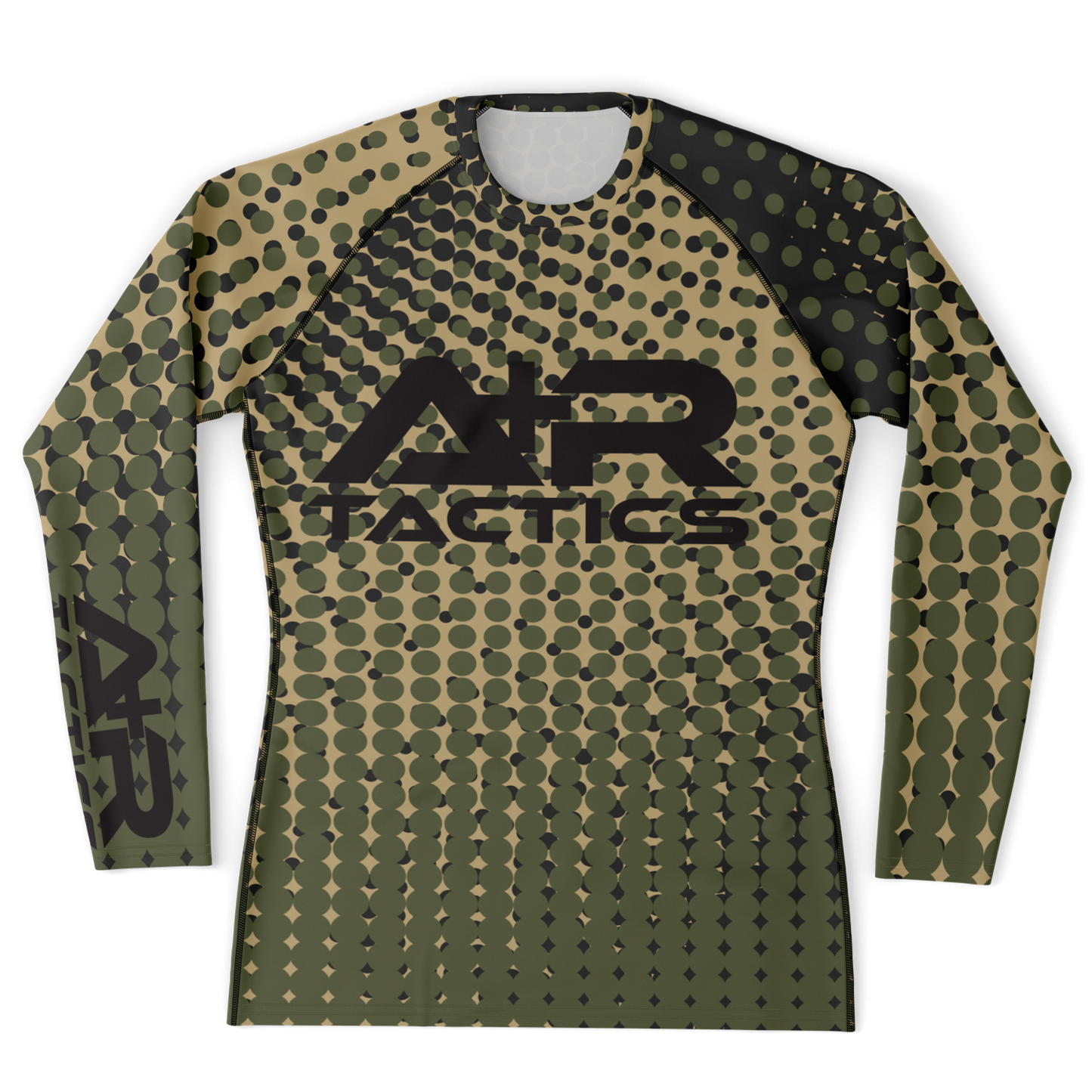 A+R Tactics Logo Mens Rashguard, Green Abstract