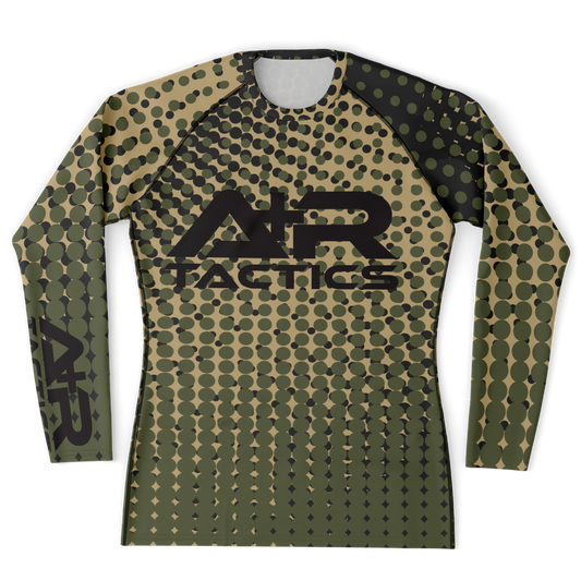 A+R Tactics Logo Mens Rashguard, Green Abstract