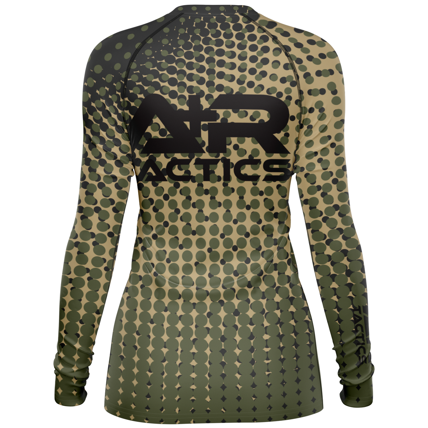 A+R Tactics Logo Womens Rashguard, Green Abstract