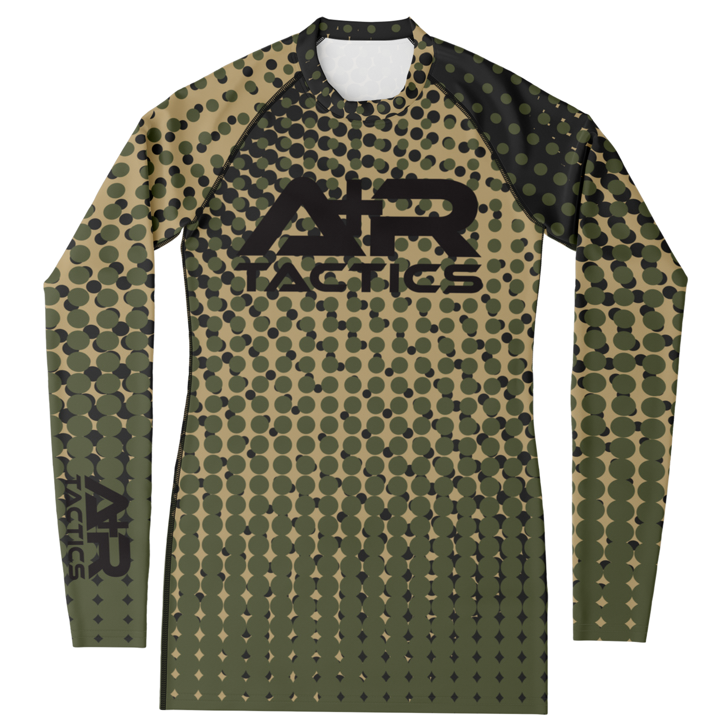 A+R Tactics Logo Womens Rashguard, Green Abstract