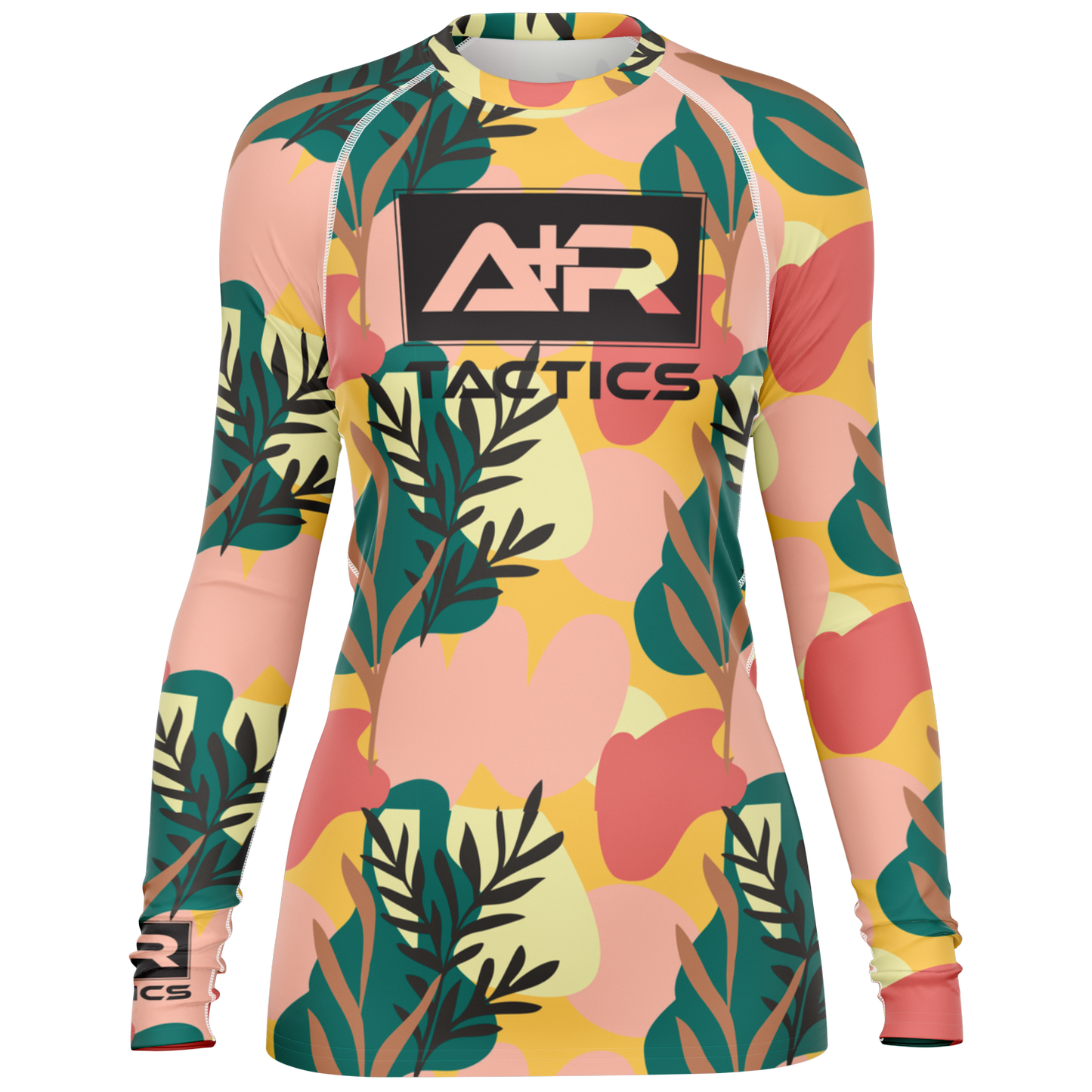 A+R Tactics Logo Womens Rashguard, Blush Floral