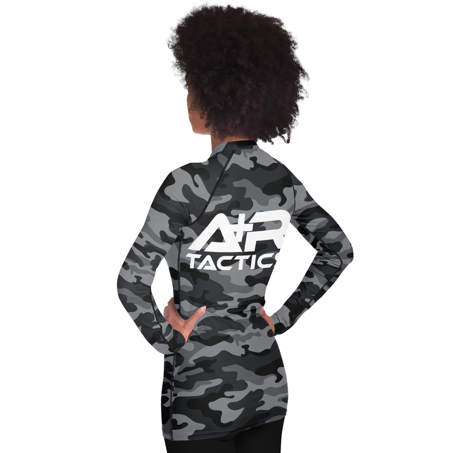 A+R Tactics Logo Womens Rashguard, Black Multicam