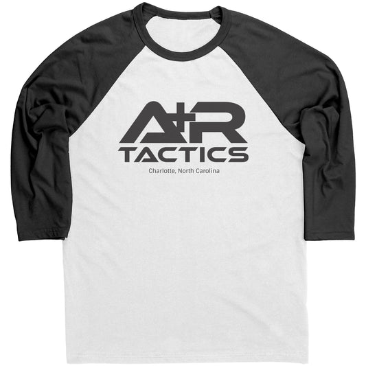 A+R Tactics Logo Raglan Sleeve Tee, Black Print