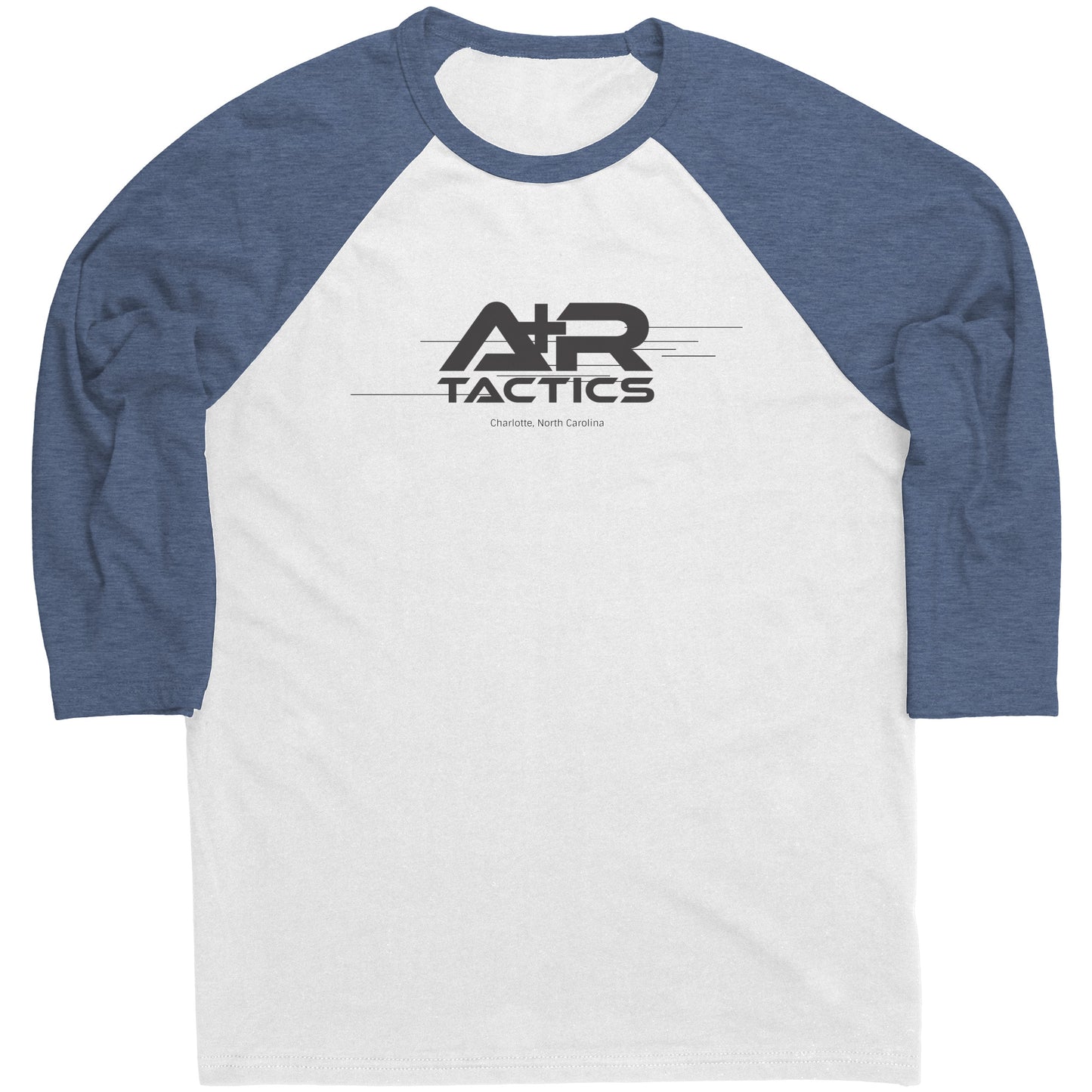 A+R Tactics Logo Raglan Sleeve Tee, Lined Logo Black Print