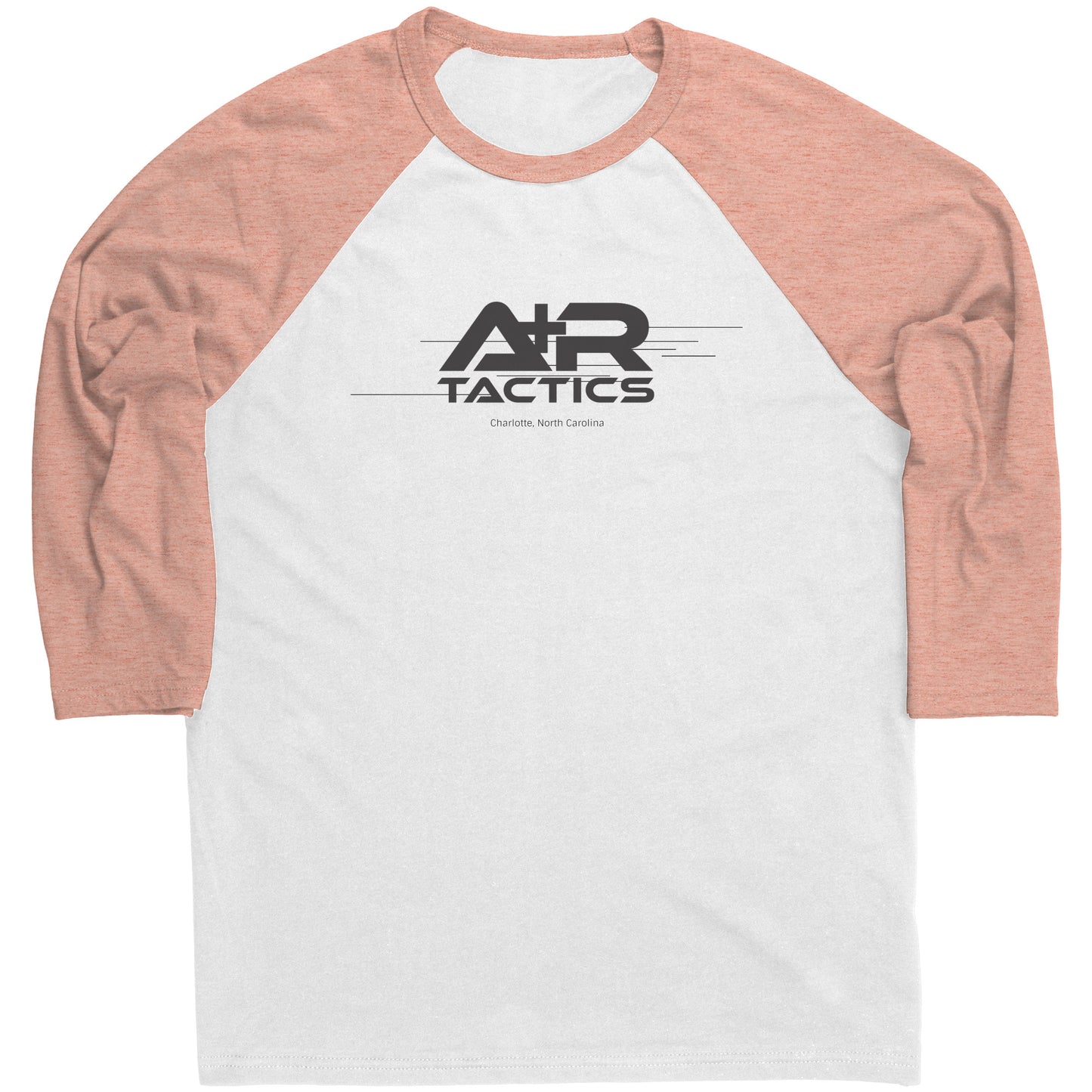 A+R Tactics Logo Raglan Sleeve Tee, Lined Logo Black Print