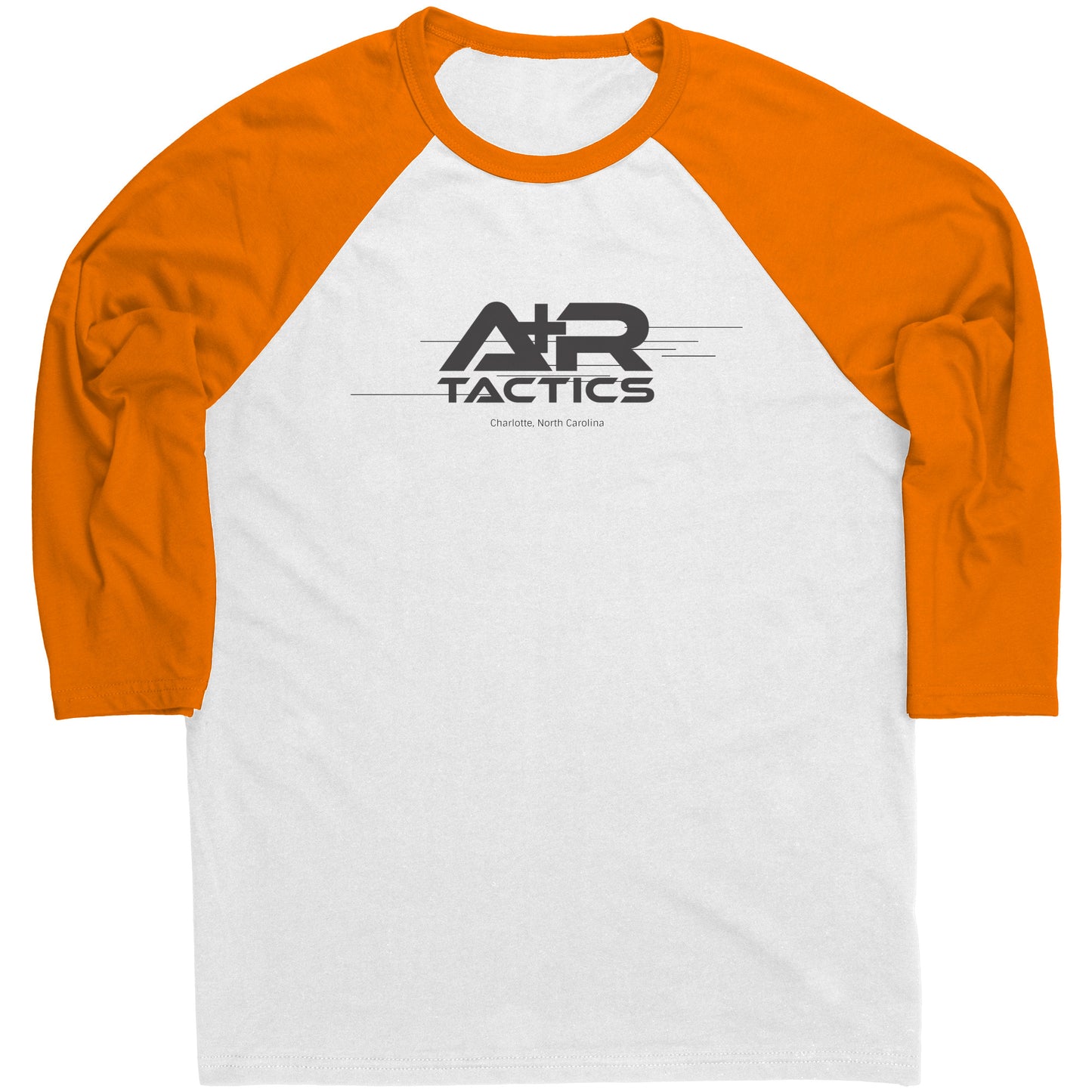 A+R Tactics Logo Raglan Sleeve Tee, Lined Logo Black Print