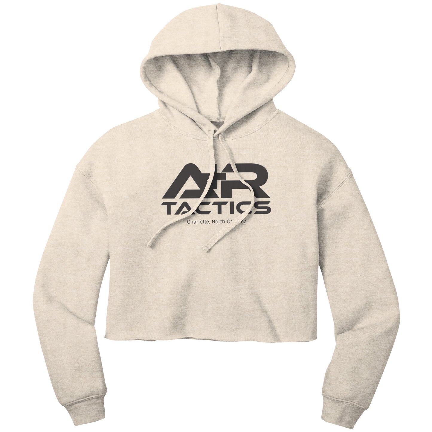 A+R Tactics Logo Womens Crop Fleece Hoodie, Black Print