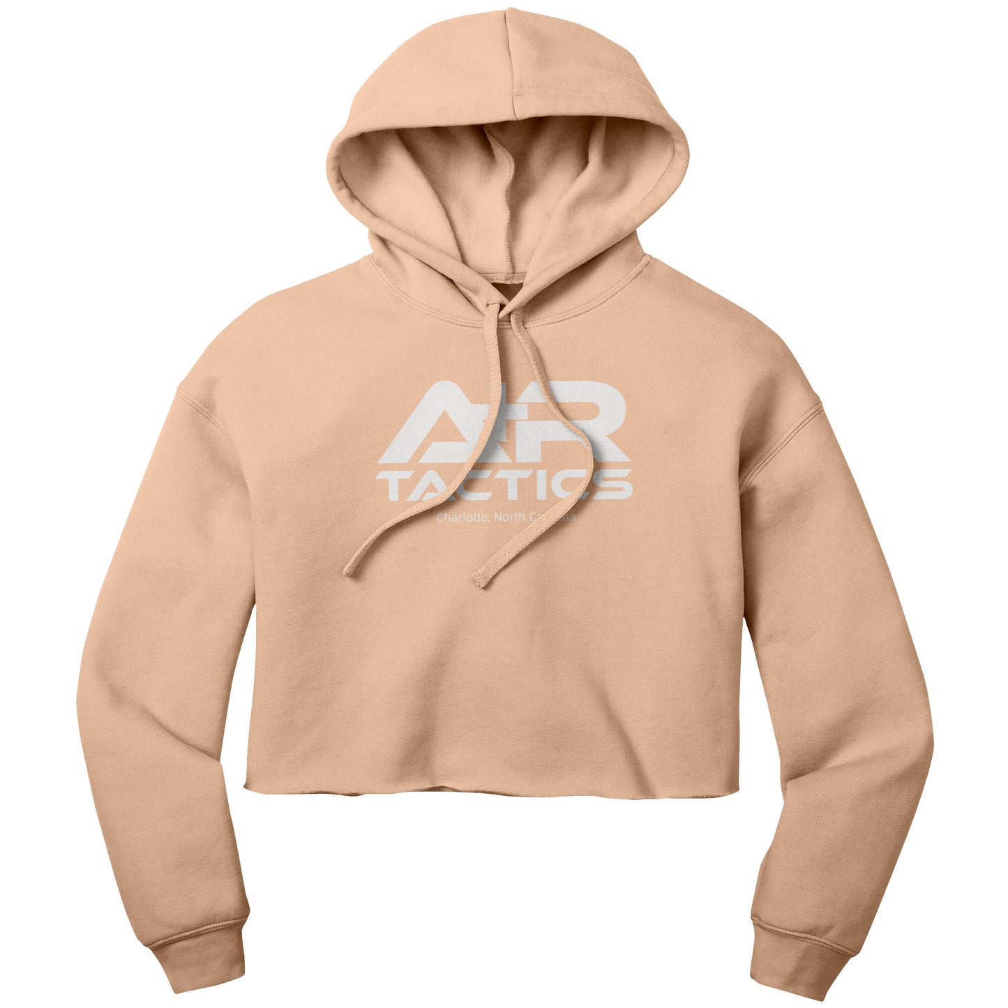 A+R Tactics Logo Womens Crop Fleece Hoodie, White Print