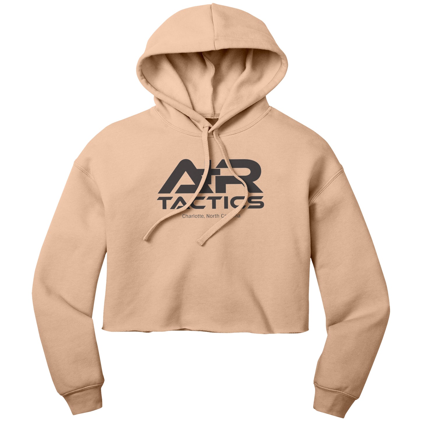 A+R Tactics Logo Womens Crop Fleece Hoodie, Black Print