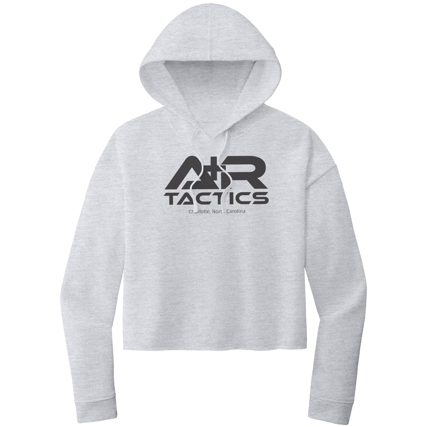 A+R Tactics Logo Womens Crop Hoodie, Black Print