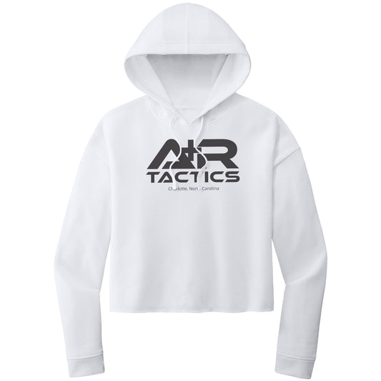 A+R Tactics Logo Womens Crop Hoodie, Black Print