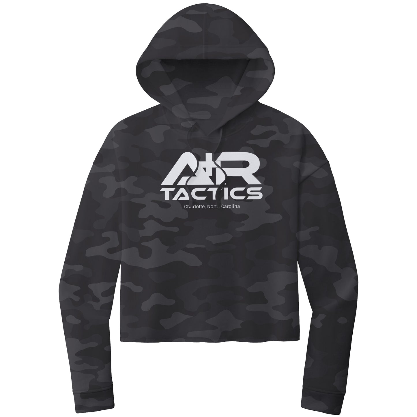 A+R Tactics Logo Womens Crop Hoodie, White Print
