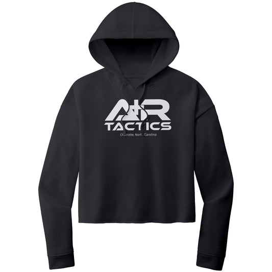 A+R Tactics Logo Womens Crop Hoodie, White Print