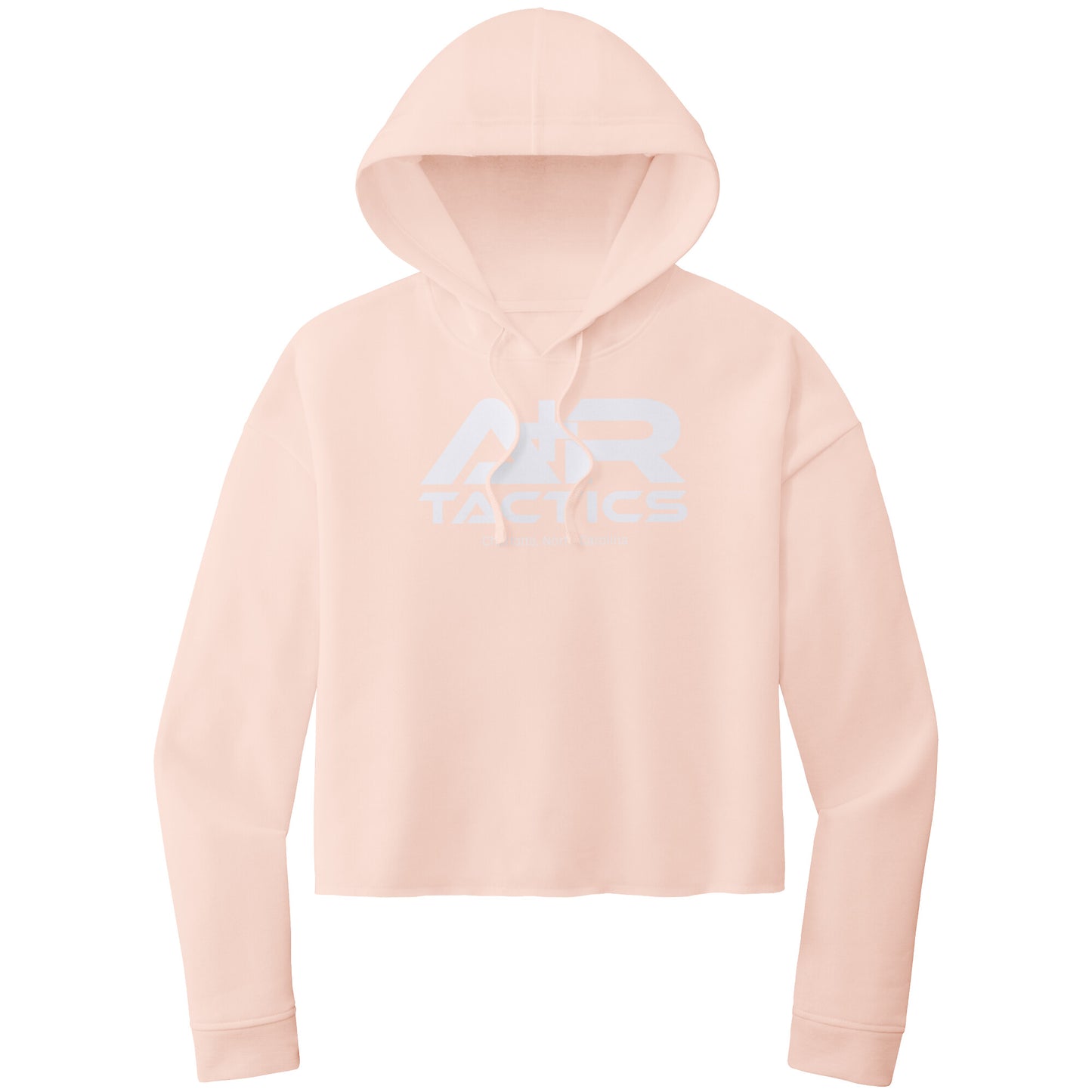 A+R Tactics Logo Womens Crop Hoodie, White Print