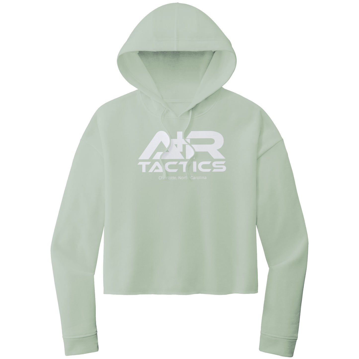 A+R Tactics Logo Womens Crop Hoodie, White Print