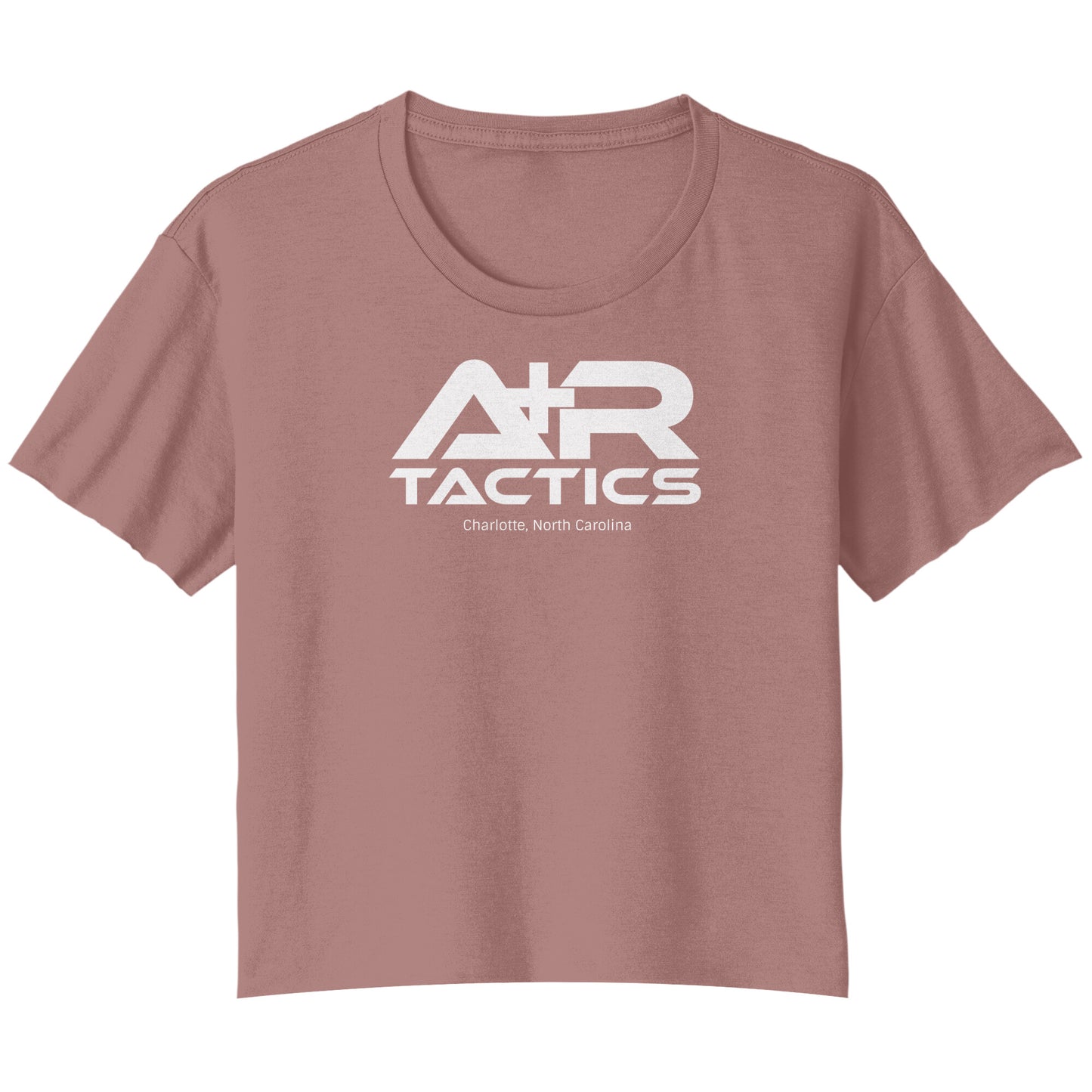 A+R Tactics Logo Womens Flowy Crop Tee, White Print