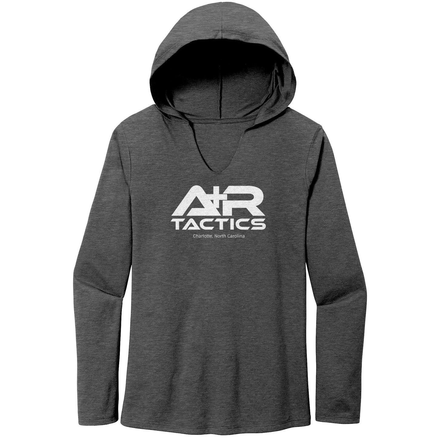 A+R Tactics Logo Womens Long Sleeve Hoodie, White Print