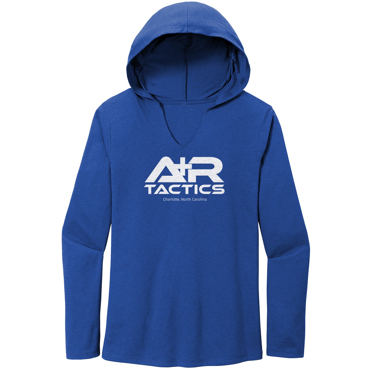 A+R Tactics Logo Womens Long Sleeve Hoodie, White Print