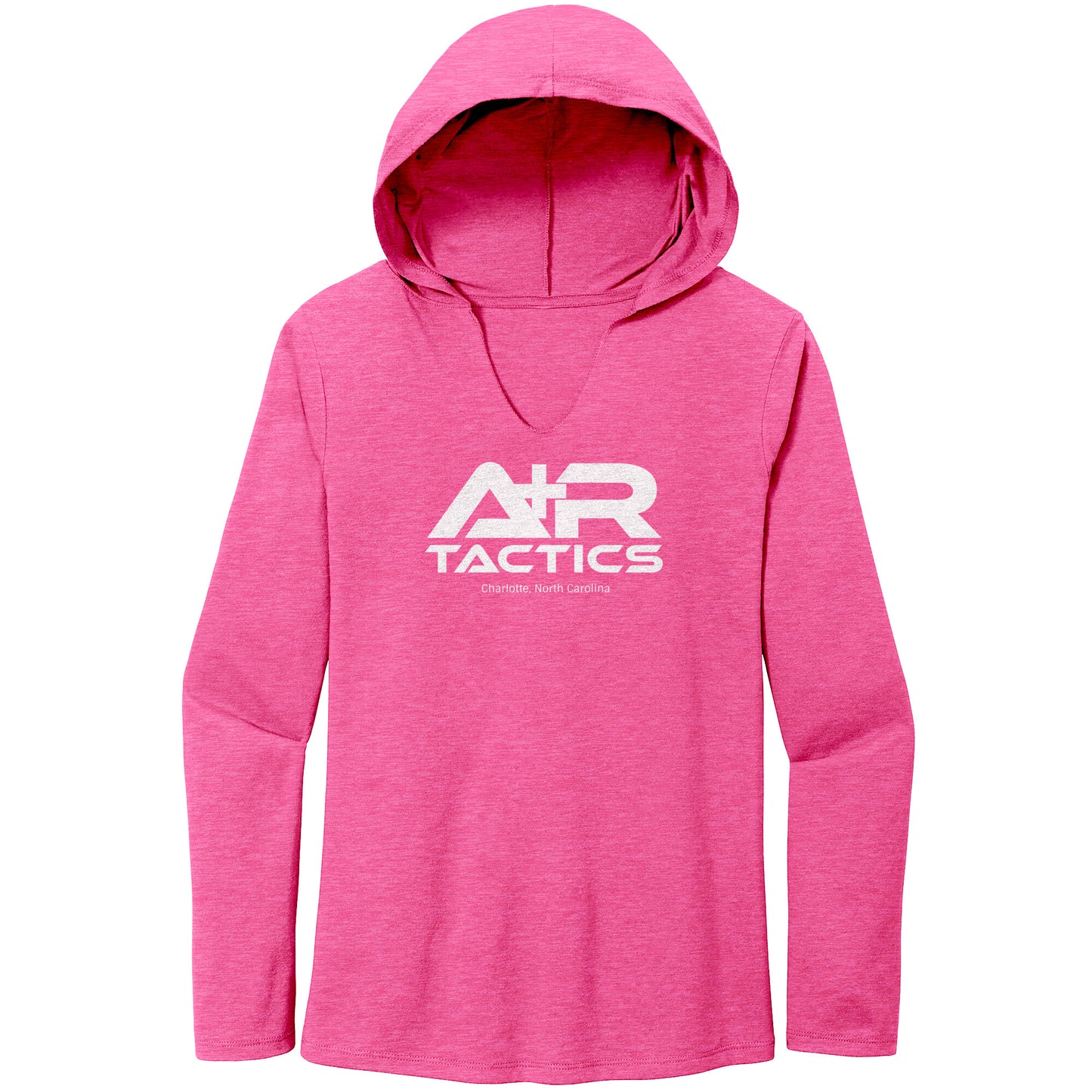 A+R Tactics Logo Womens Long Sleeve Hoodie, White Print