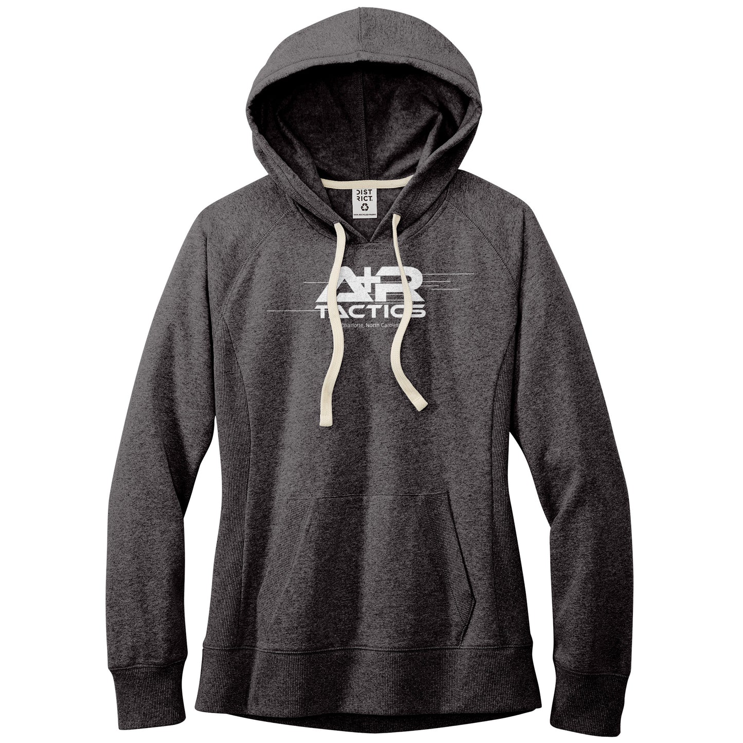 A+R Tactics Logo Womens Re-Fleece Hoodie, Lined Logo White Print