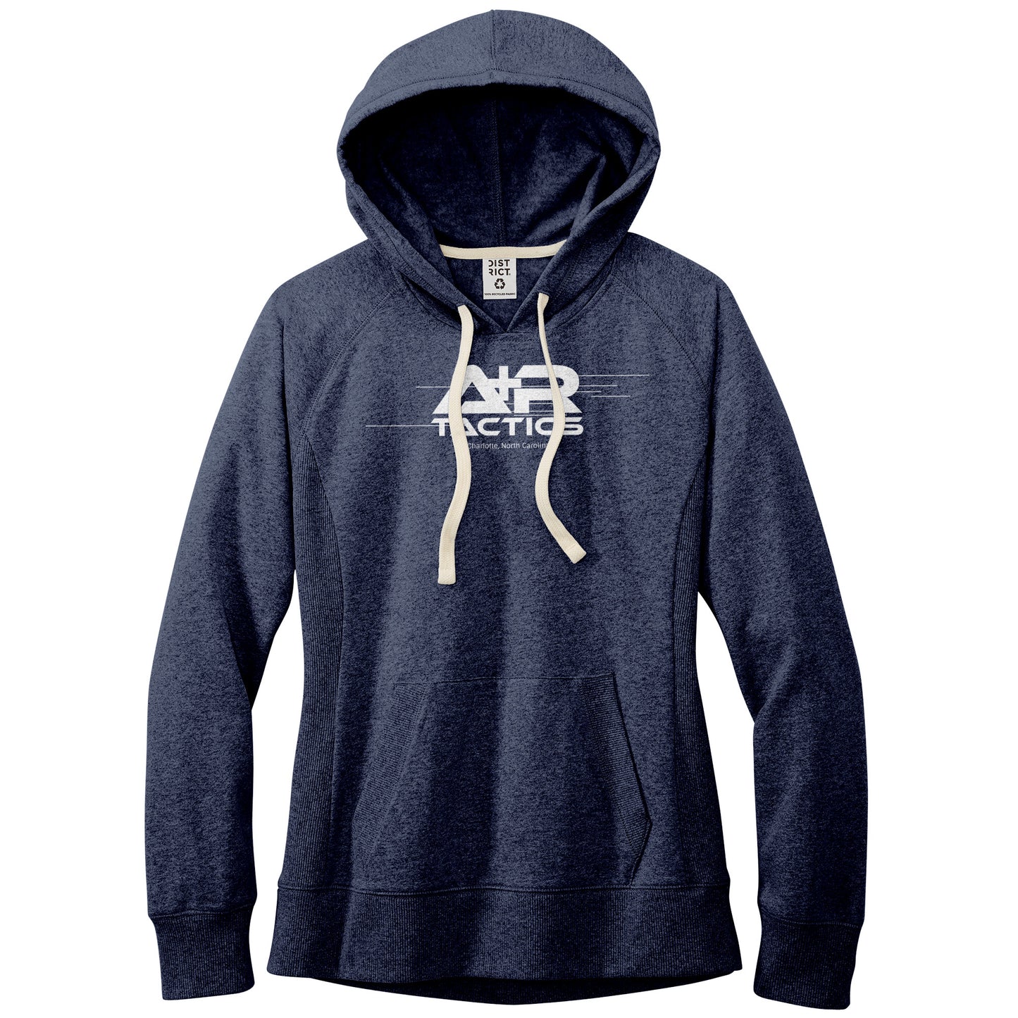 A+R Tactics Logo Womens Re-Fleece Hoodie, Lined Logo White Print