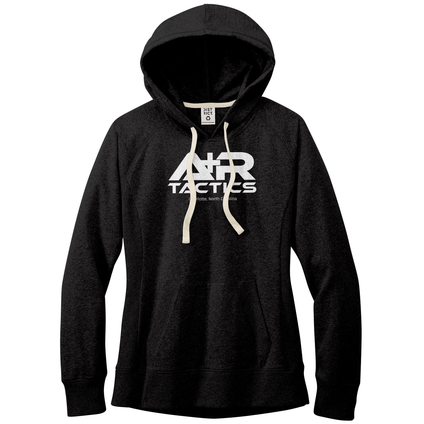 A+R Tactics Logo Womens Re-Fleece Hoodie, White Print