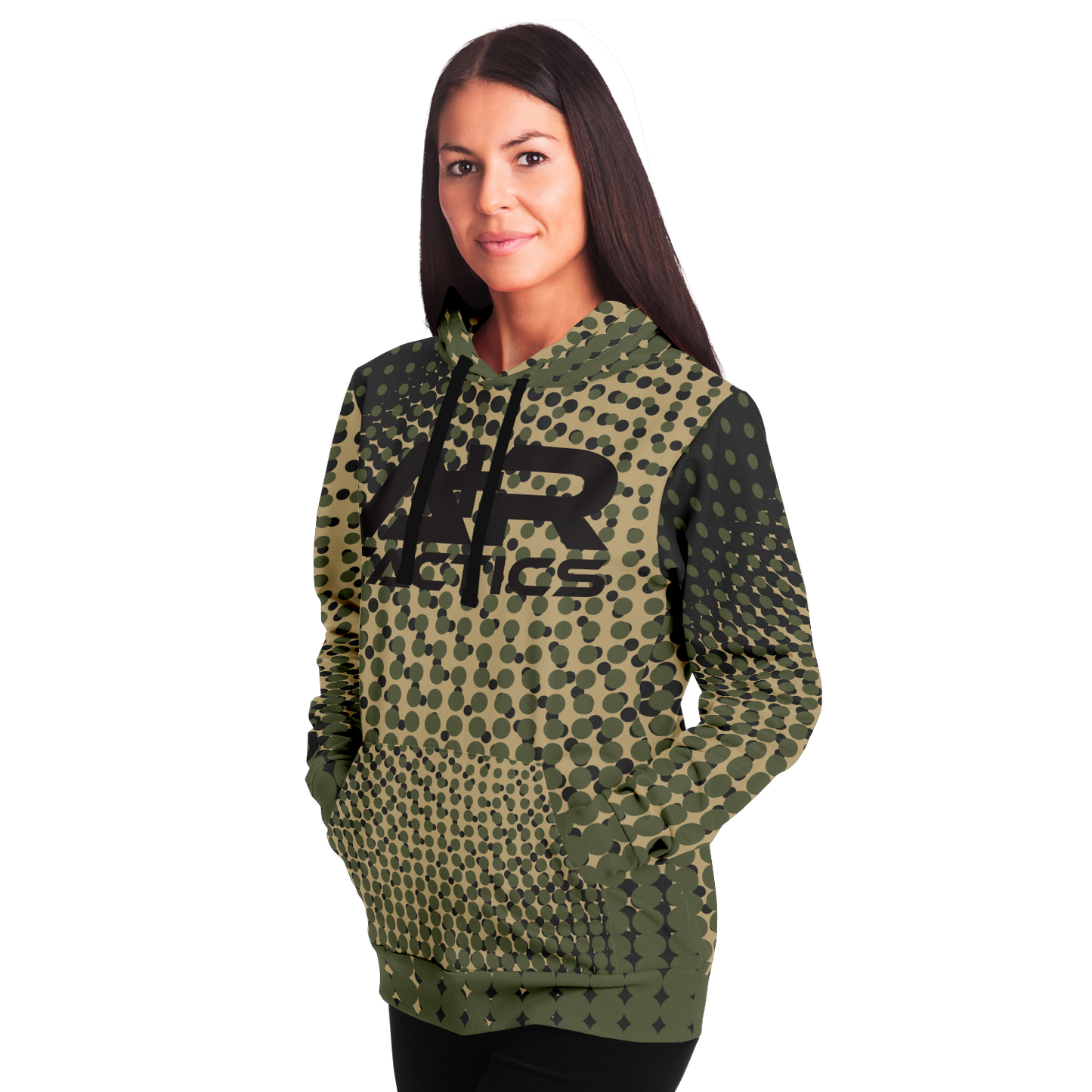 A+R Tactics Logo Hoodie, Green Abstract