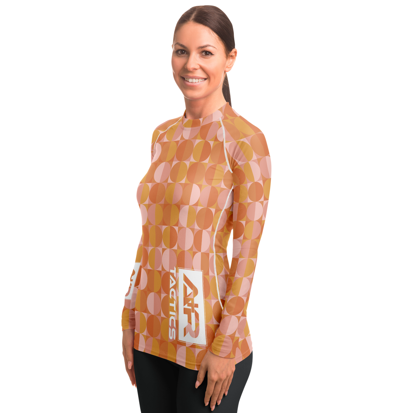 A+R Tactics Logo Womens Rashguard, Retro Circles