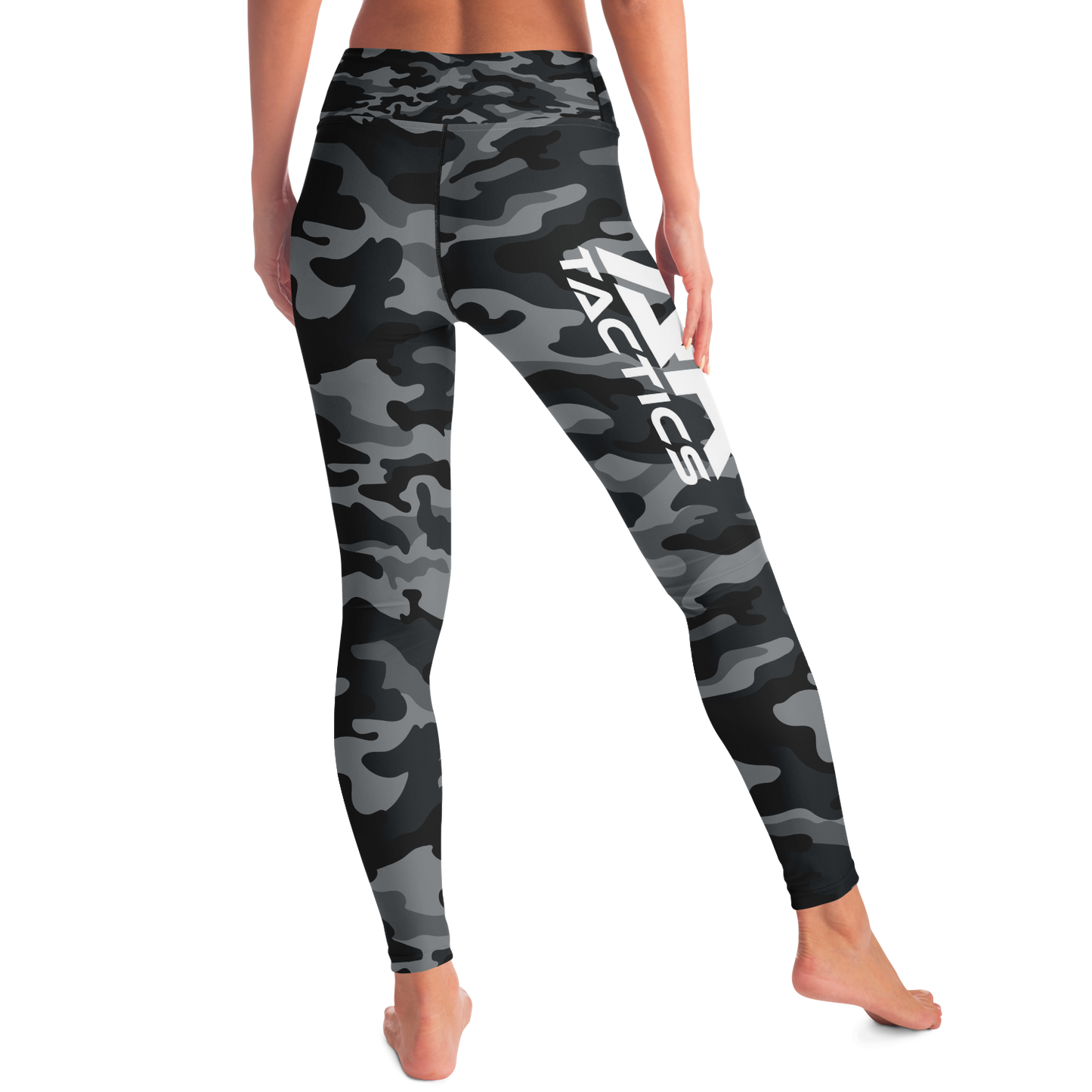 A+R Tactics Logo Womens Premium Leggings, Black Multicam