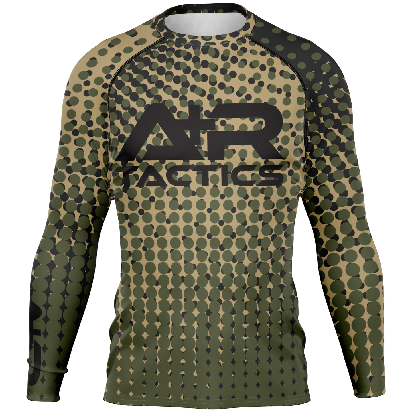 A+R Tactics Logo Mens Rashguard, Green Abstract
