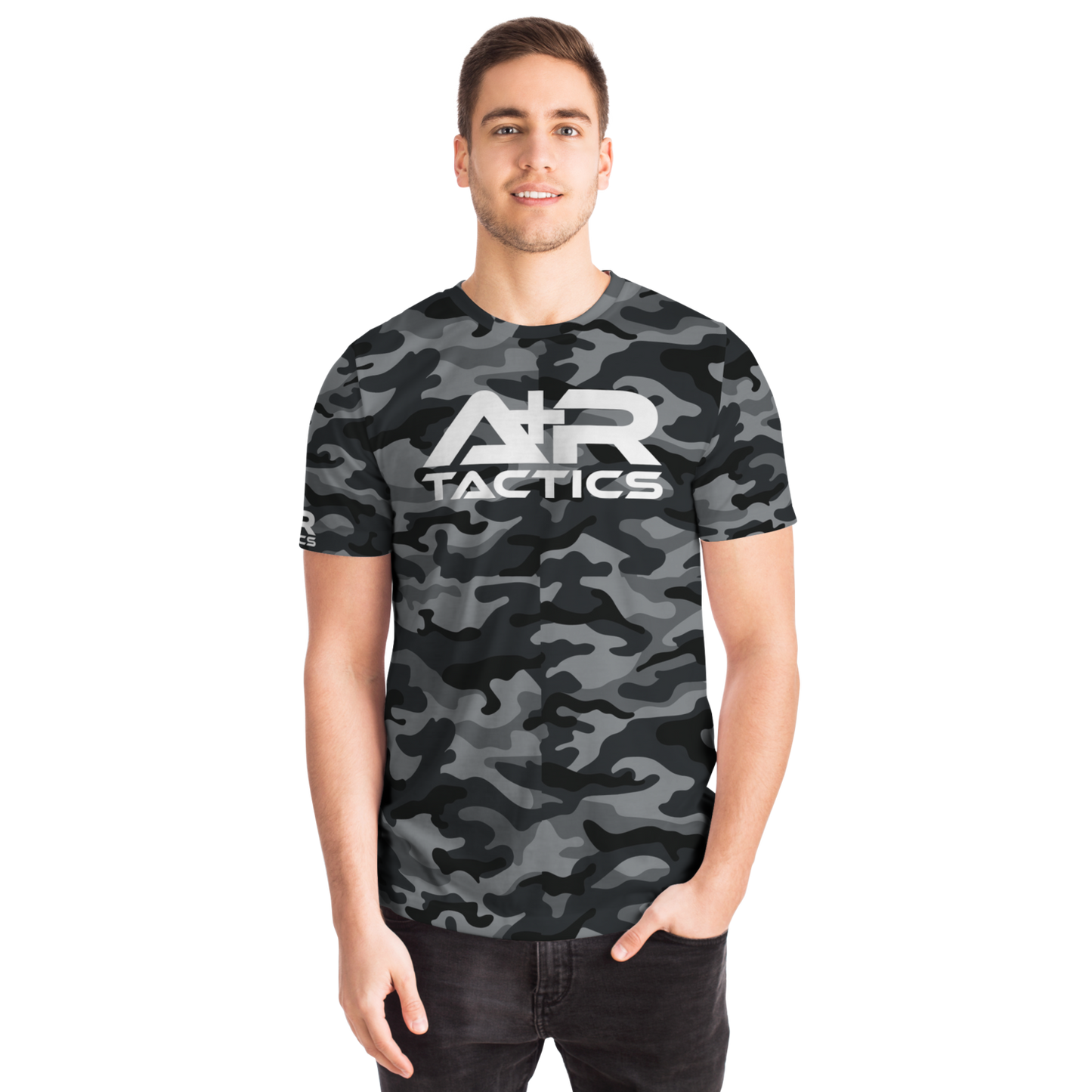 A+R Tactics Unisex Logo Tee, Black Multicam