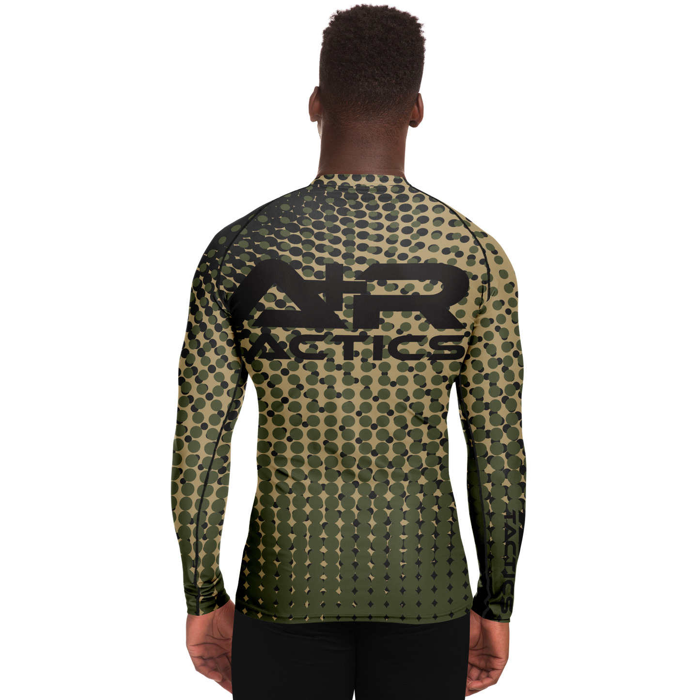 A+R Tactics Logo Mens Rashguard, Green Abstract