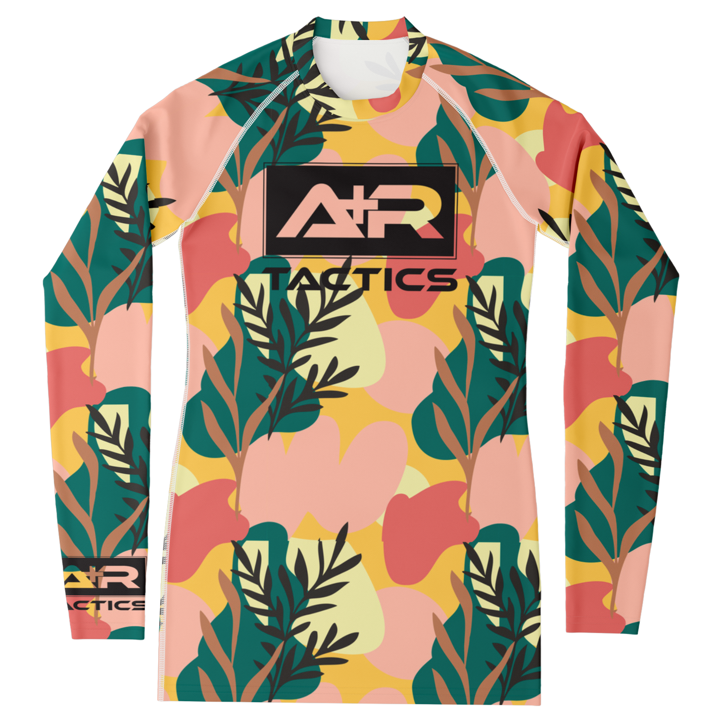 A+R Tactics Logo Womens Rashguard, Blush Floral