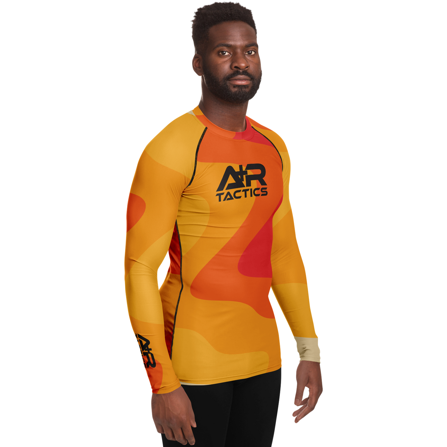 A+R Tactics Logo Mens Rashguard, Retro Flame